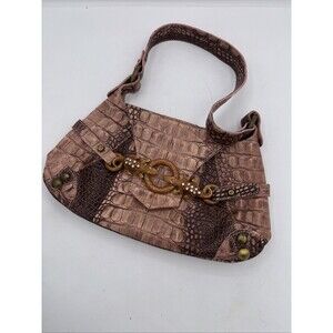 Authentic Unique Maddalena Marconi Vintage Crocodile Purse Burnt Salmon Italy